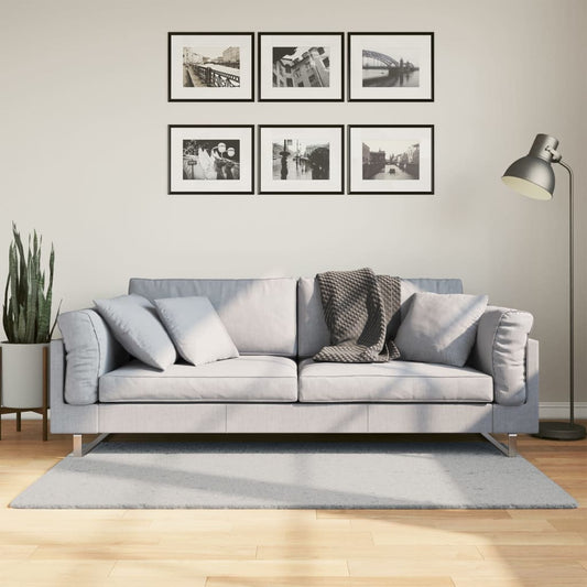 Vloerkleed HUARTE laagpolig zacht wasbaar 80x150 cm grijs is nu te koop bij PeponiXL, paradijselijk wonen!