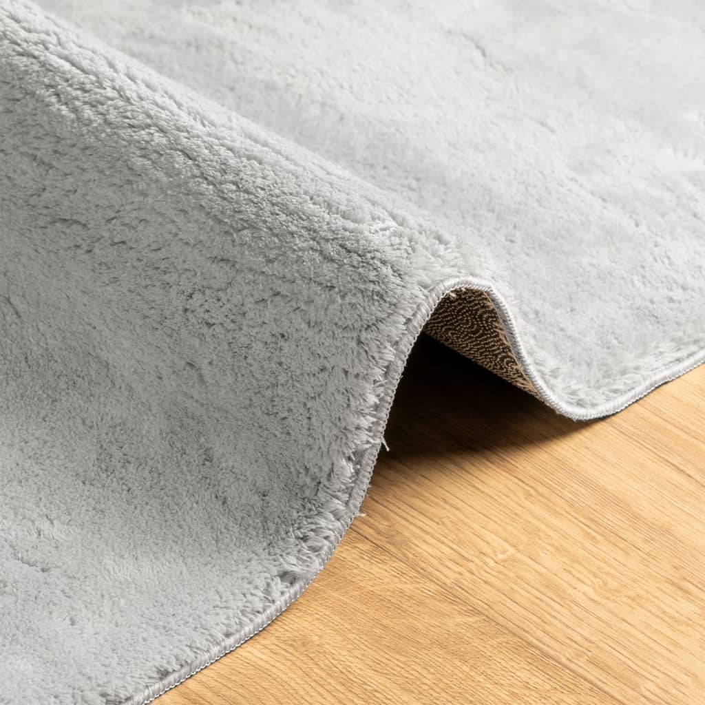 Vloerkleed HUARTE laagpolig zacht wasbaar 80x200 cm grijs is nu te koop bij PeponiXL, paradijselijk wonen!