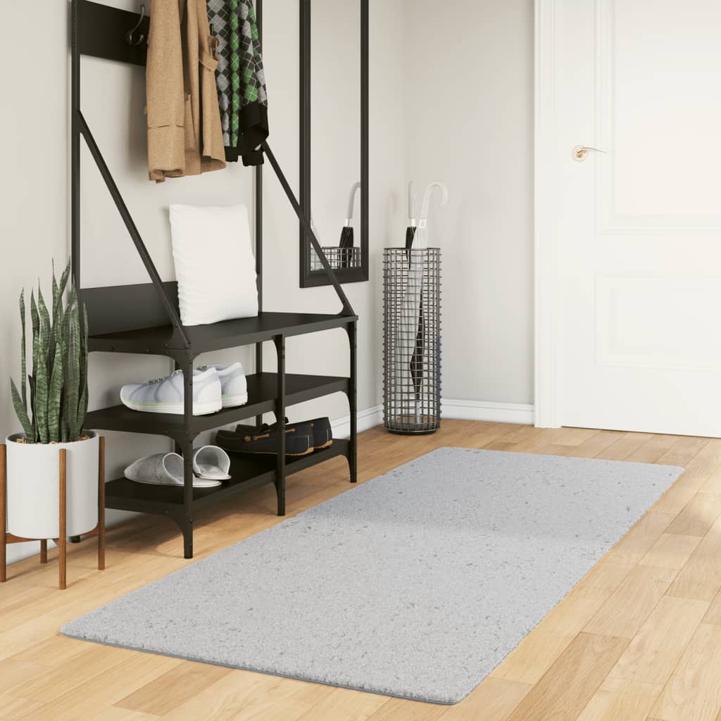 Vloerkleed HUARTE laagpolig zacht wasbaar 80x200 cm grijs is nu te koop bij PeponiXL, paradijselijk wonen!