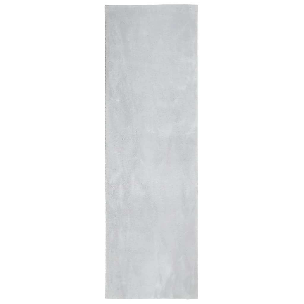 Vloerkleed HUARTE laagpolig zacht wasbaar 80x250 cm grijs is nu te koop bij PeponiXL, paradijselijk wonen!