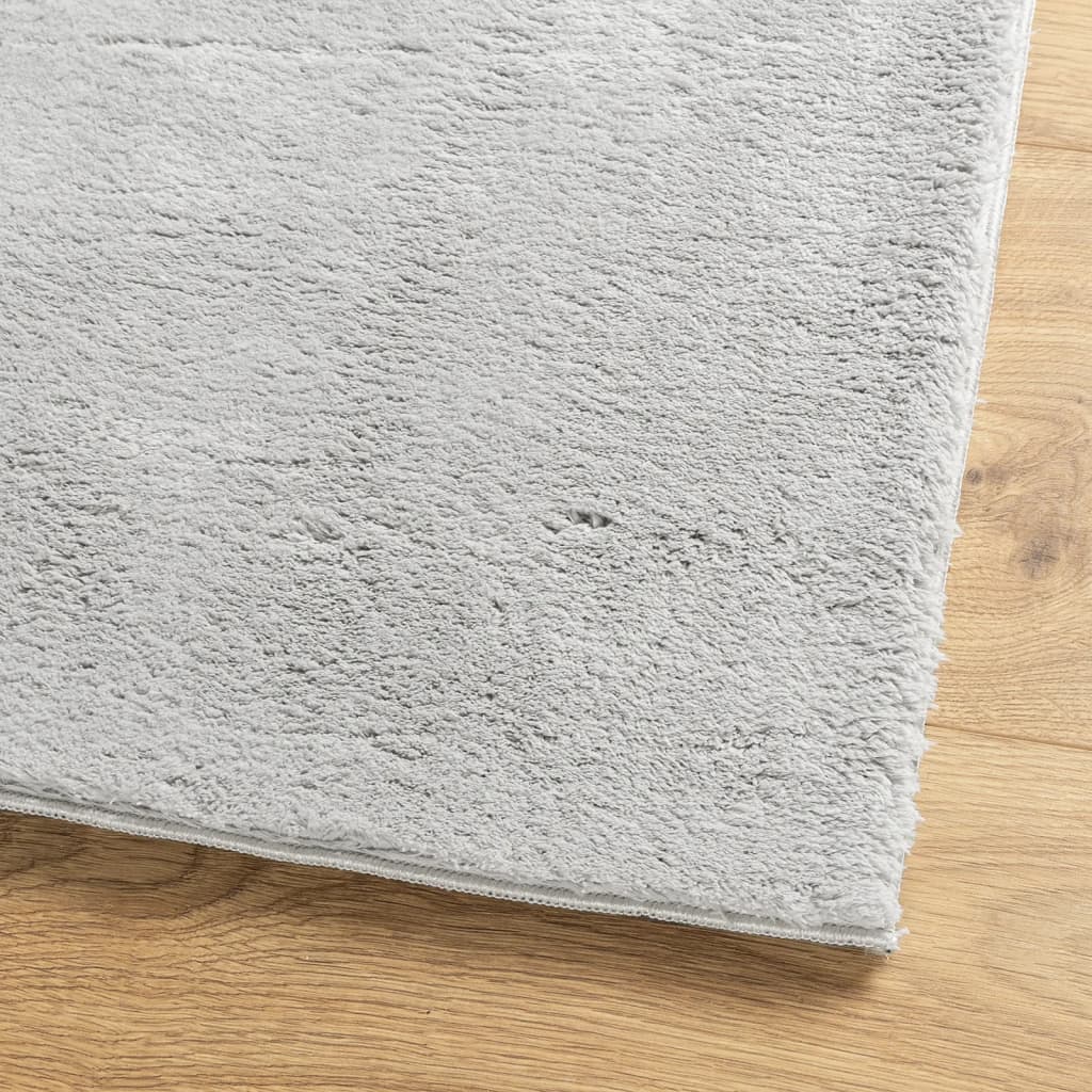 Vloerkleed HUARTE laagpolig zacht wasbaar 80x250 cm grijs is nu te koop bij PeponiXL, paradijselijk wonen!