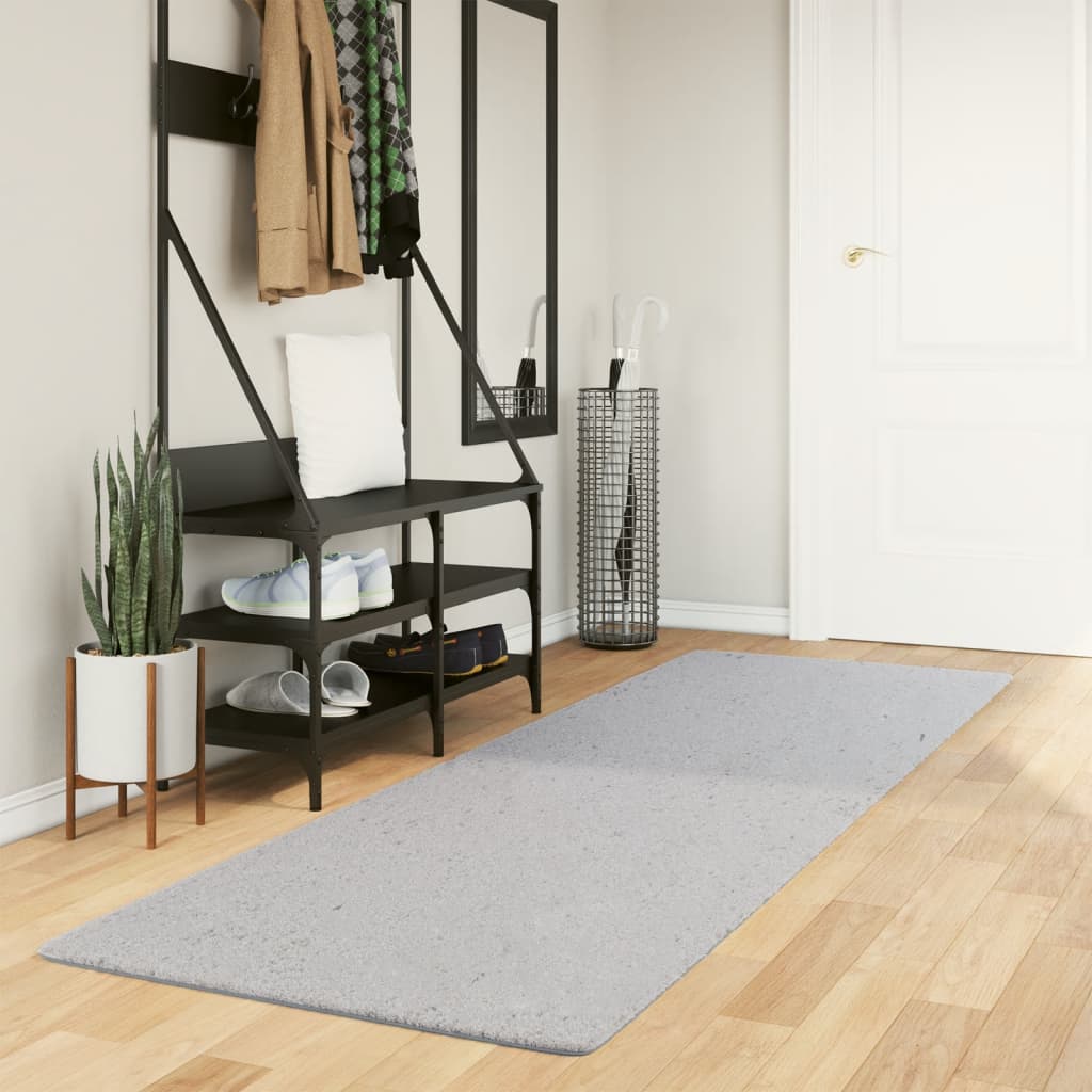 Vloerkleed HUARTE laagpolig zacht wasbaar 80x250 cm grijs is nu te koop bij PeponiXL, paradijselijk wonen!