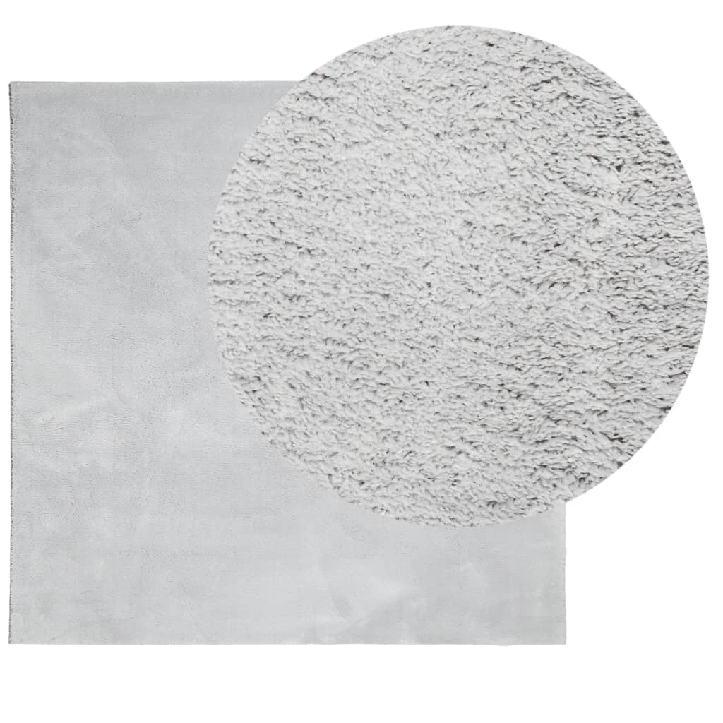 Vloerkleed HUARTE laagpolig zacht wasbaar 200x200 cm grijs is nu te koop bij PeponiXL, paradijselijk wonen!