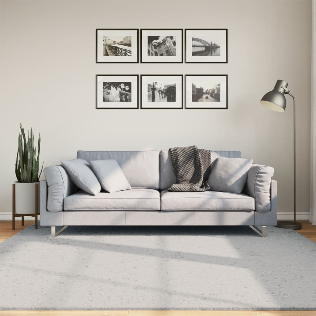 Vloerkleed HUARTE laagpolig zacht wasbaar 200x200 cm grijs is nu te koop bij PeponiXL, paradijselijk wonen!