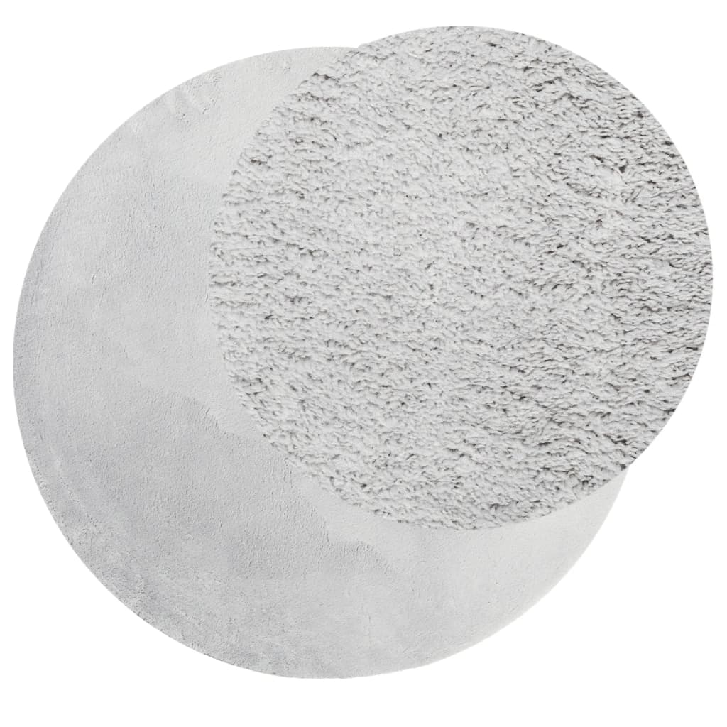 Vloerkleed HUARTE laagpolig zacht wasbaar Ø 120 cm grijs is nu te koop bij PeponiXL, paradijselijk wonen!