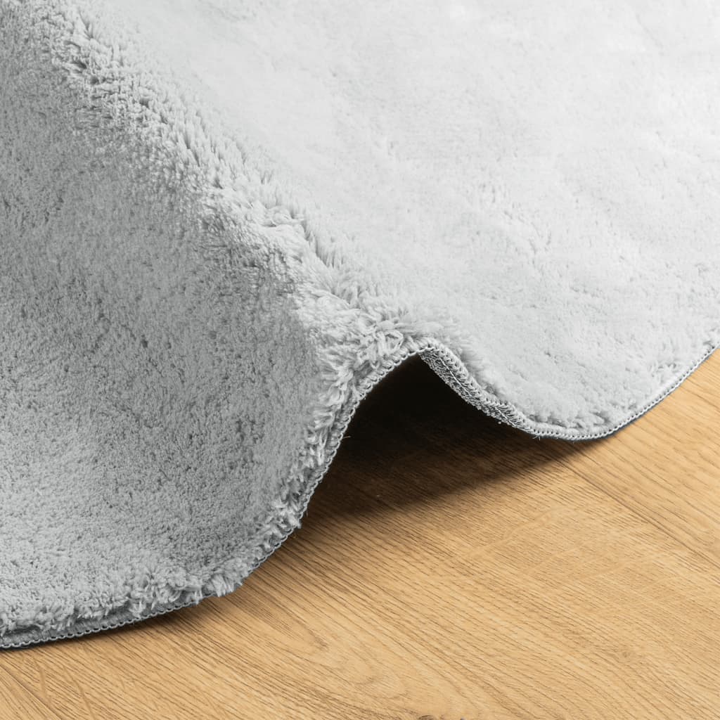 Vloerkleed HUARTE laagpolig zacht wasbaar Ø 120 cm grijs is nu te koop bij PeponiXL, paradijselijk wonen!