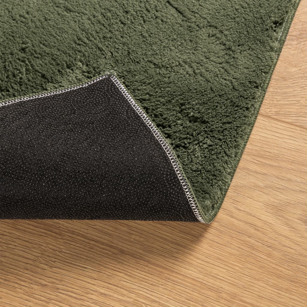 Vloerkleed HUARTE laagpolig zacht wasbaar 120x120 cm bosgroen is nu te koop bij PeponiXL, paradijselijk wonen!