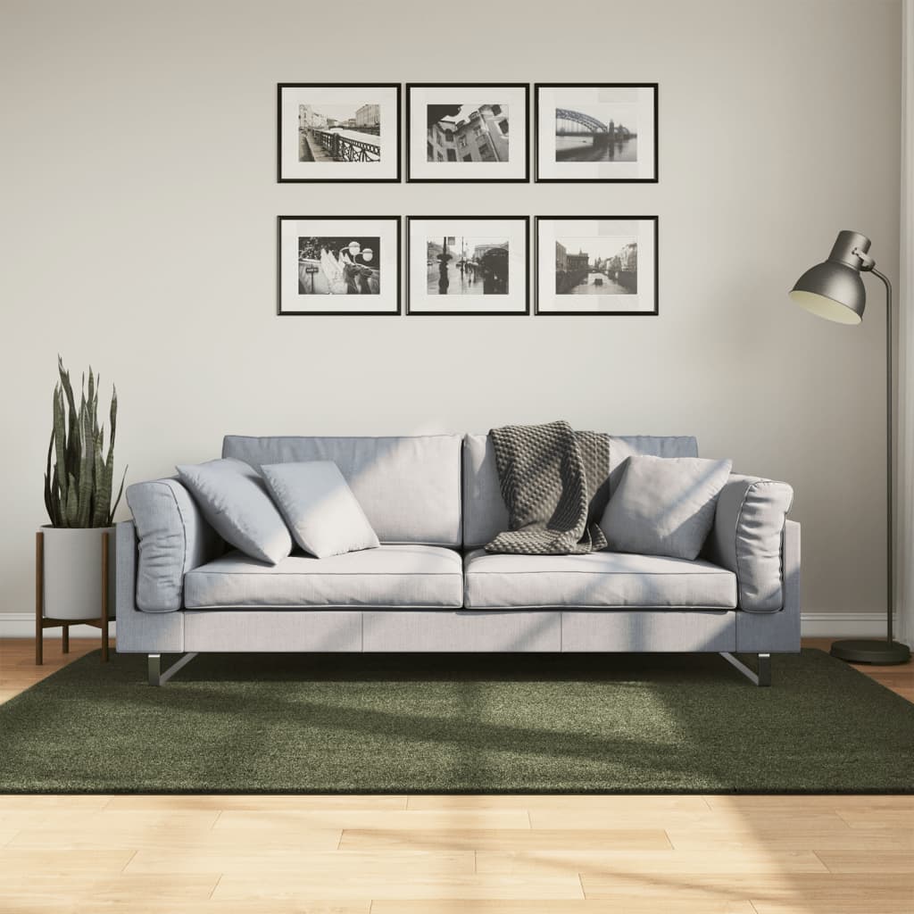 Vloerkleed HUARTE laagpolig zacht wasbaar 140x200 cm bosgroen is nu te koop bij PeponiXL, paradijselijk wonen!