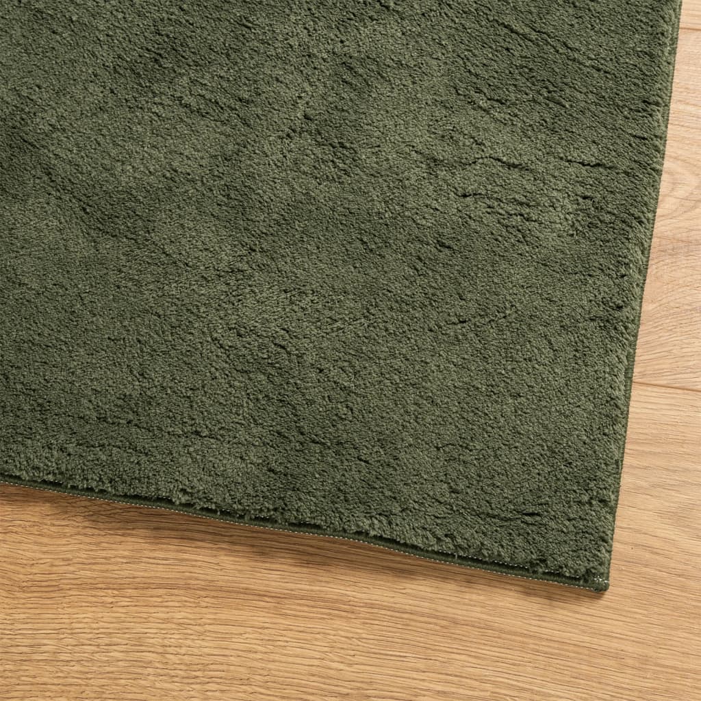 Vloerkleed HUARTE laagpolig zacht wasbaar 160x230 cm bosgroen is nu te koop bij PeponiXL, paradijselijk wonen!