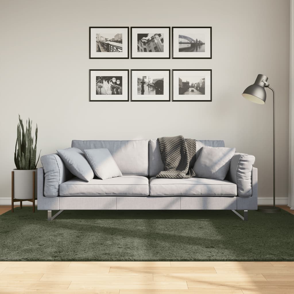 Vloerkleed HUARTE laagpolig zacht wasbaar 160x230 cm bosgroen is nu te koop bij PeponiXL, paradijselijk wonen!