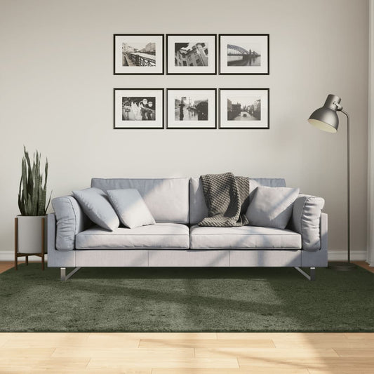 Vloerkleed HUARTE laagpolig zacht wasbaar 160x230 cm bosgroen is nu te koop bij PeponiXL, paradijselijk wonen!