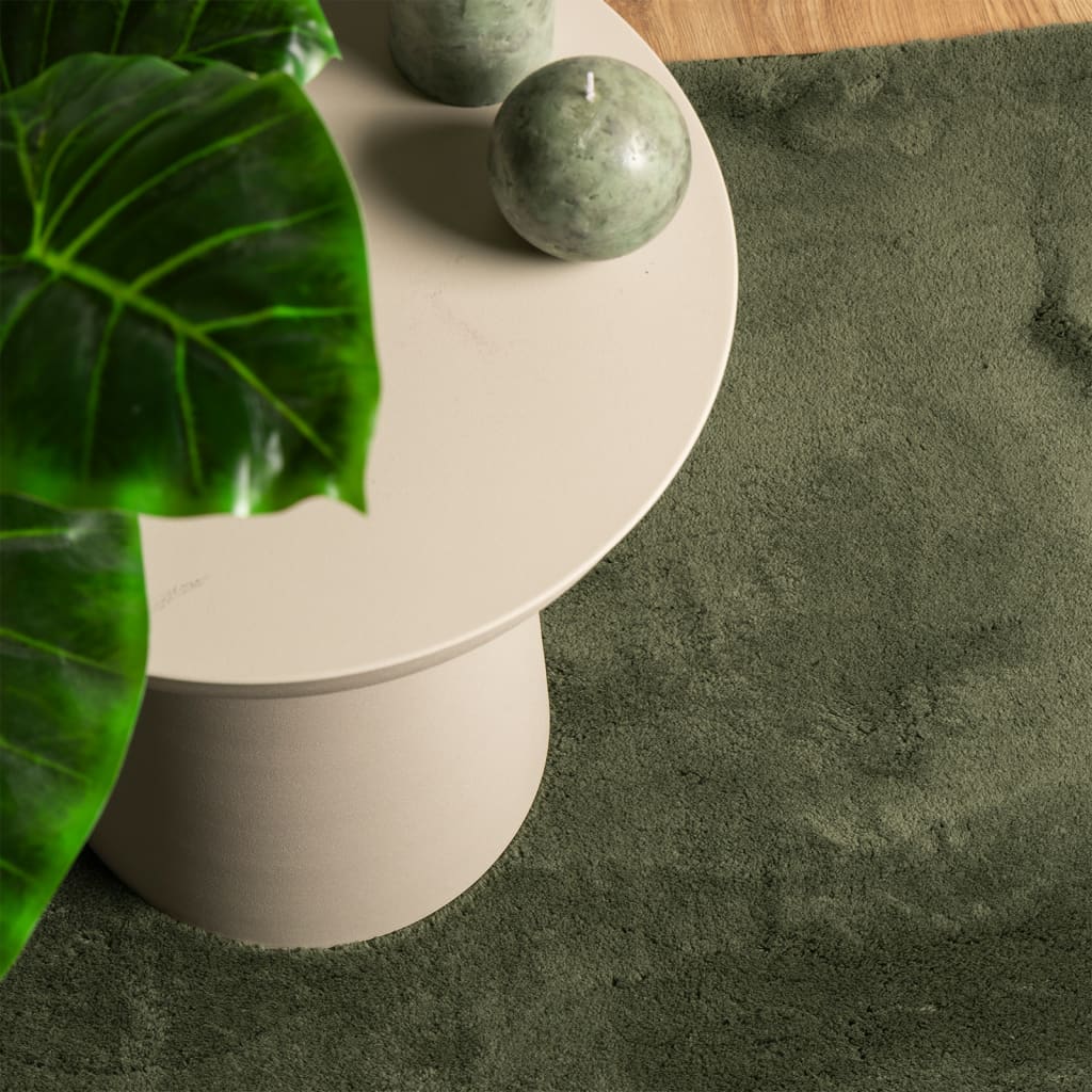 Vloerkleed HUARTE laagpolig zacht wasbaar 240x240 cm bosgroen is nu te koop bij PeponiXL, paradijselijk wonen!