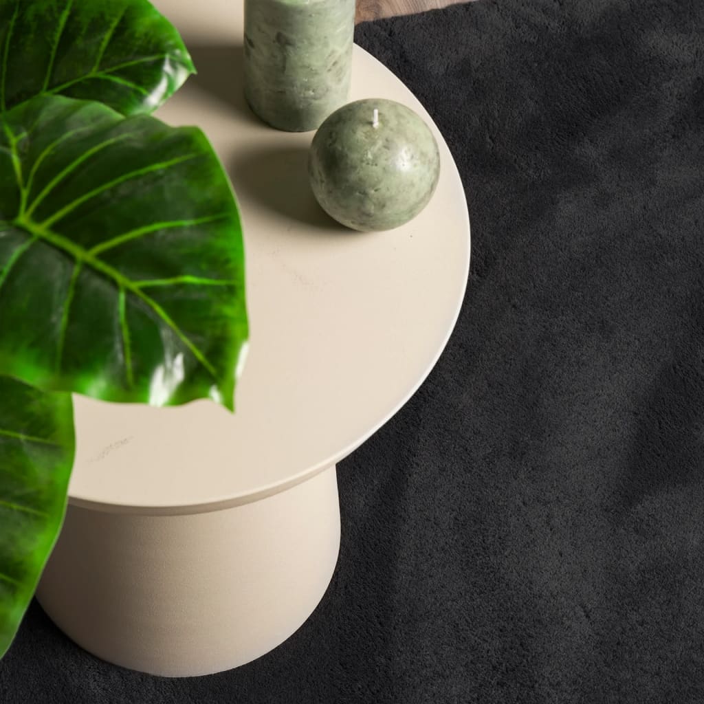 Vloerkleed HUARTE laagpolig zacht wasbaar 80x150 cm zwart is nu te koop bij PeponiXL, paradijselijk wonen!