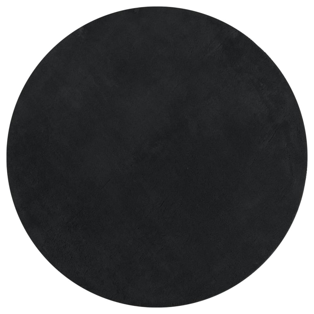 Vloerkleed HUARTE laagpolig zacht wasbaar Ø 100 cm zwart is nu te koop bij PeponiXL, paradijselijk wonen!