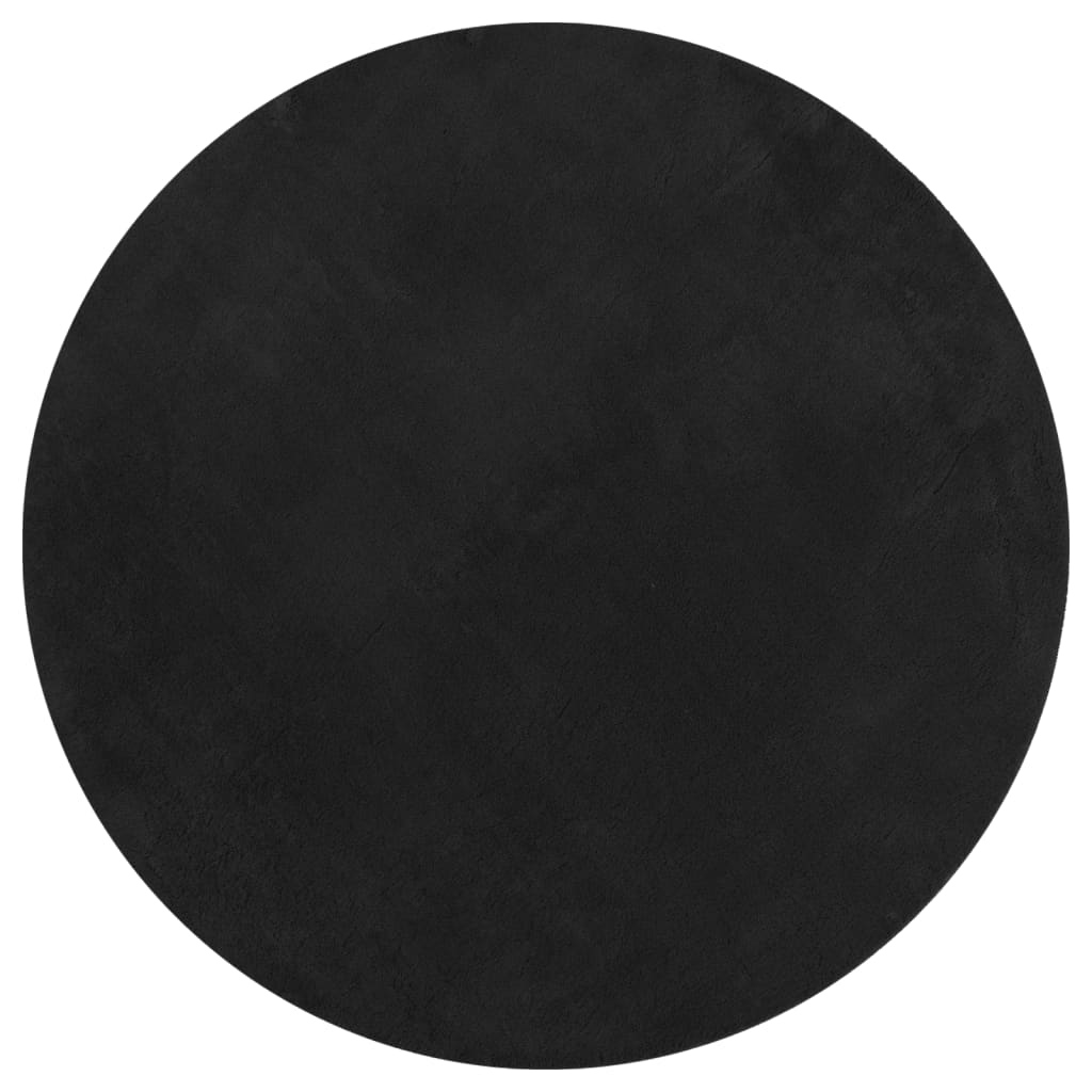Vloerkleed HUARTE laagpolig zacht wasbaar Ø 200 cm zwart is nu te koop bij PeponiXL, paradijselijk wonen!