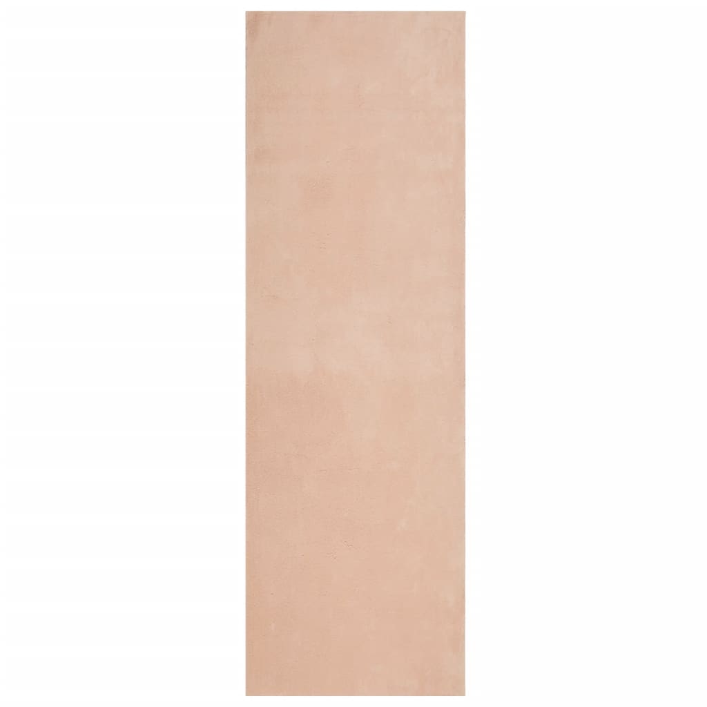 Vloerkleed HUARTE laagpolig zacht wasbaar 80x250 cm roze is nu te koop bij PeponiXL, paradijselijk wonen!