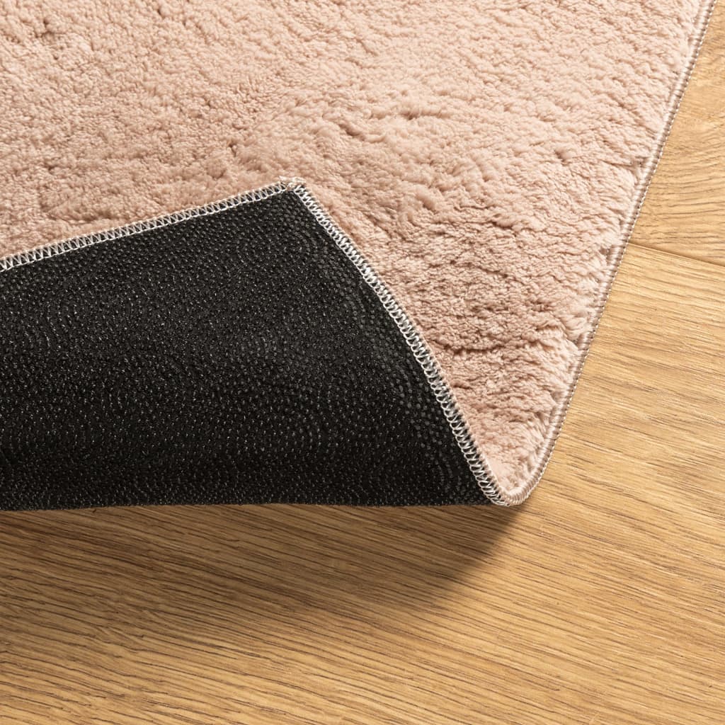 Vloerkleed HUARTE laagpolig zacht wasbaar 80x250 cm roze is nu te koop bij PeponiXL, paradijselijk wonen!