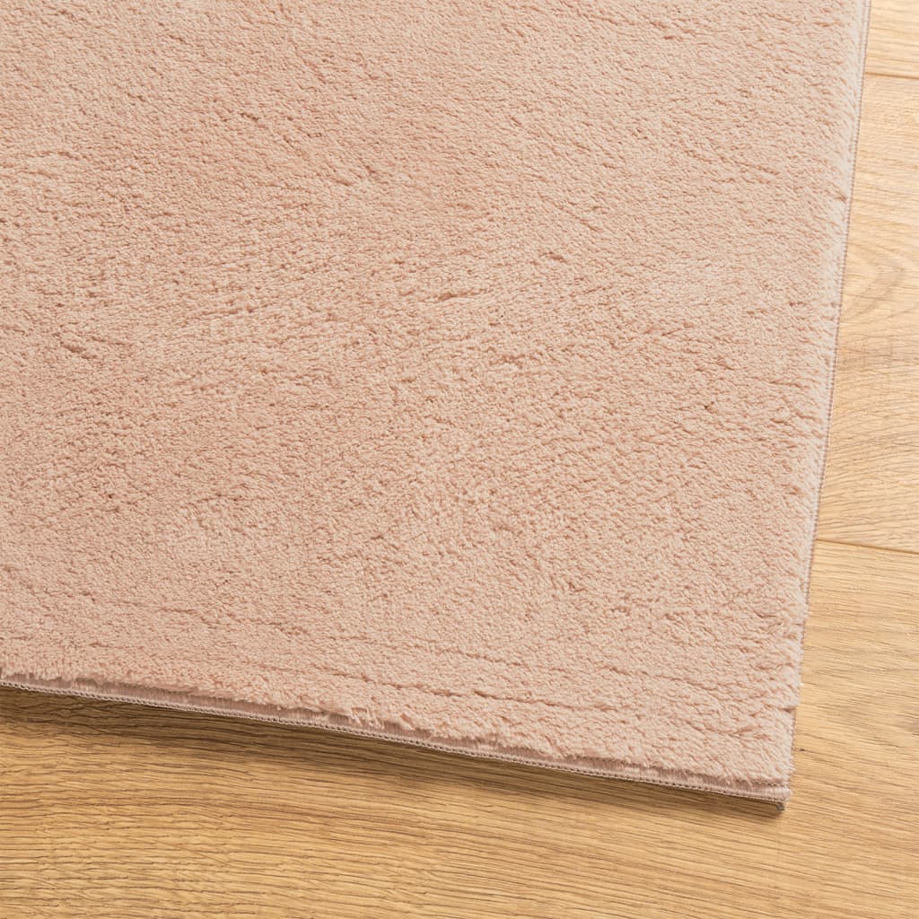 Vloerkleed HUARTE laagpolig zacht wasbaar 200x280 cm roze is nu te koop bij PeponiXL, paradijselijk wonen!