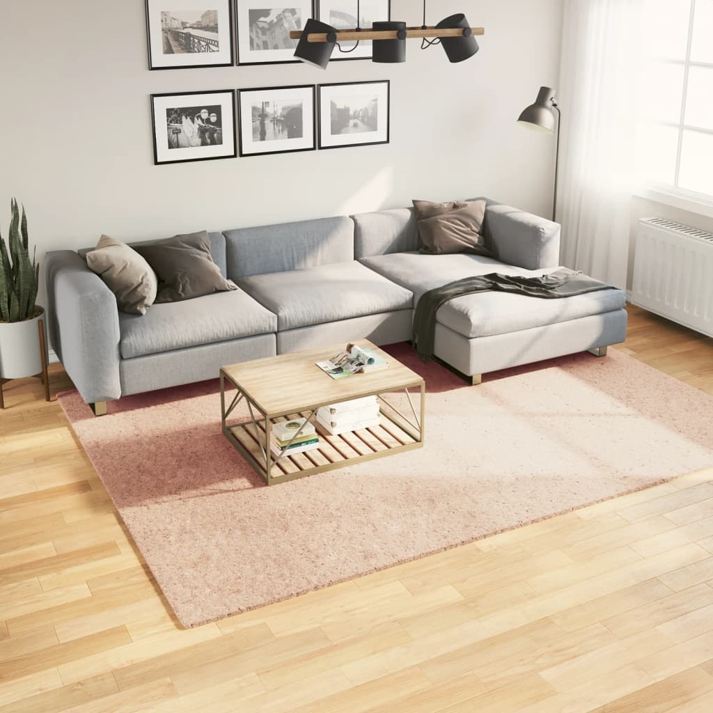 Vloerkleed HUARTE laagpolig zacht wasbaar 200x280 cm roze is nu te koop bij PeponiXL, paradijselijk wonen!