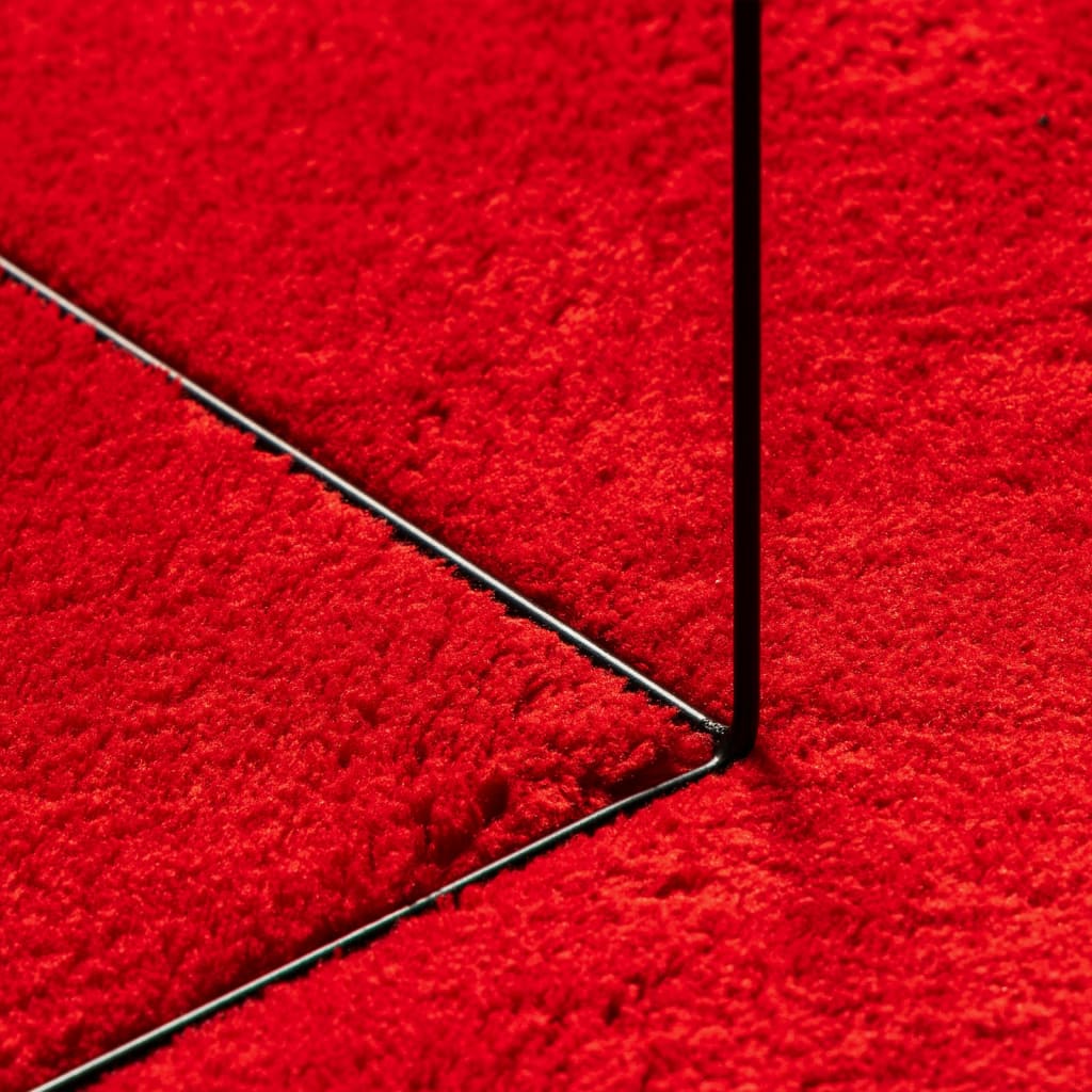 Vloerkleed HUARTE laagpolig zacht wasbaar 140x200 cm rood is nu te koop bij PeponiXL, paradijselijk wonen!