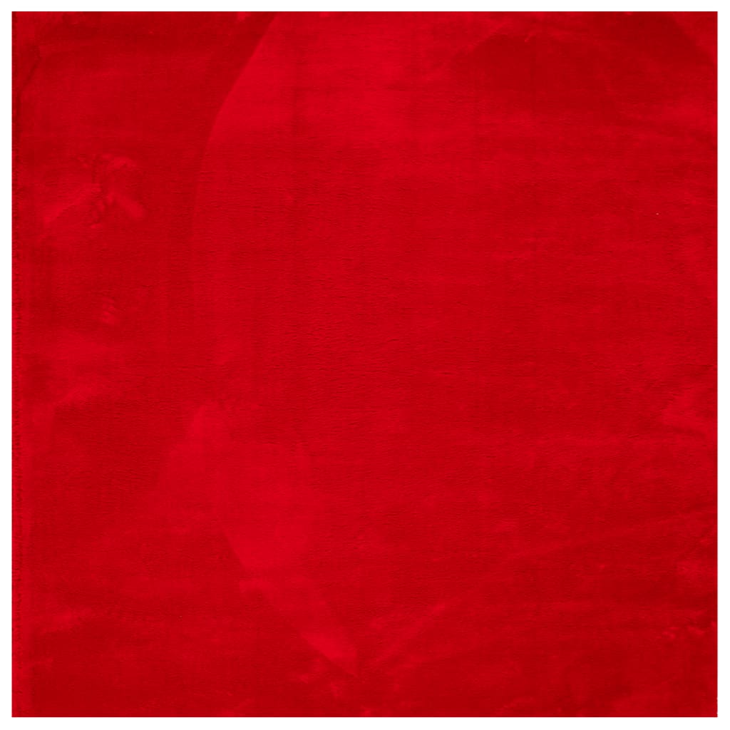 Vloerkleed HUARTE laagpolig zacht wasbaar 160x160 cm rood is nu te koop bij PeponiXL, paradijselijk wonen!