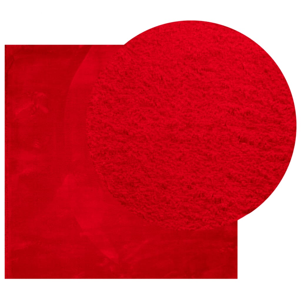 Vloerkleed HUARTE laagpolig zacht wasbaar 160x160 cm rood is nu te koop bij PeponiXL, paradijselijk wonen!