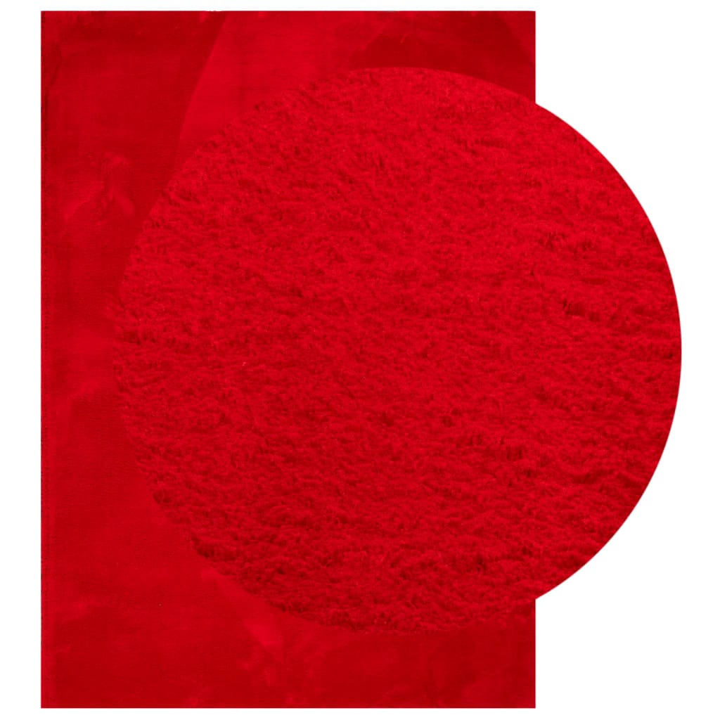 Vloerkleed HUARTE laagpolig zacht wasbaar 200x280 cm rood is nu te koop bij PeponiXL, paradijselijk wonen!