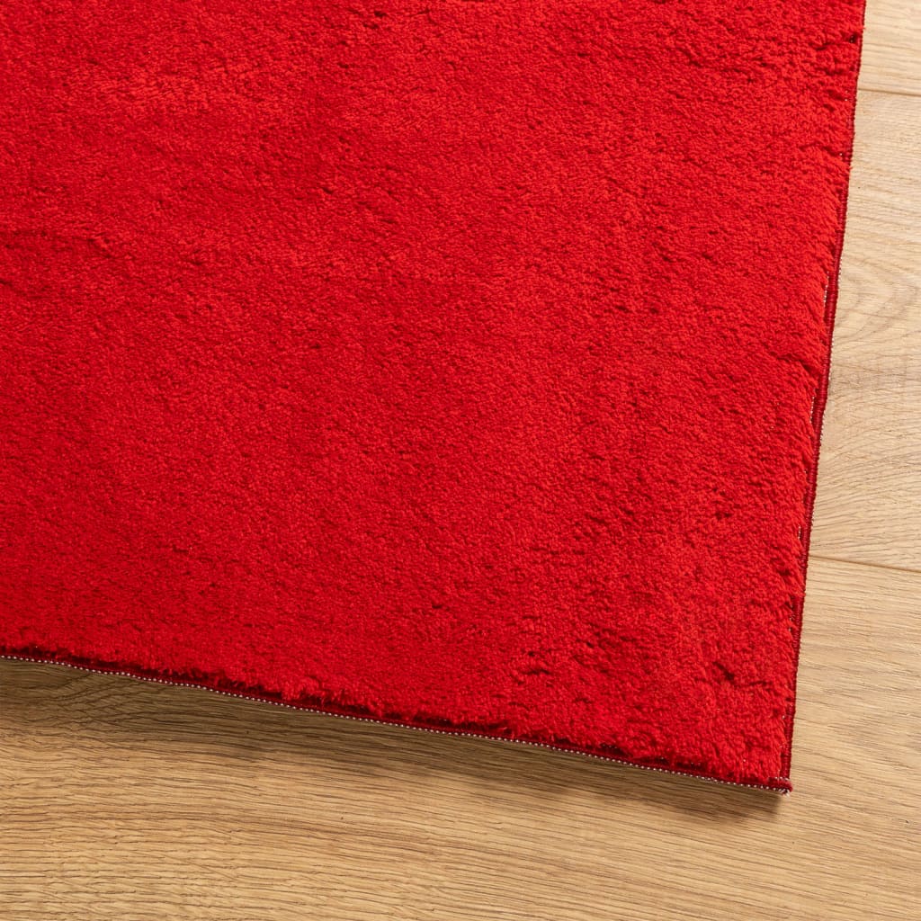 Vloerkleed HUARTE laagpolig zacht wasbaar 200x280 cm rood is nu te koop bij PeponiXL, paradijselijk wonen!