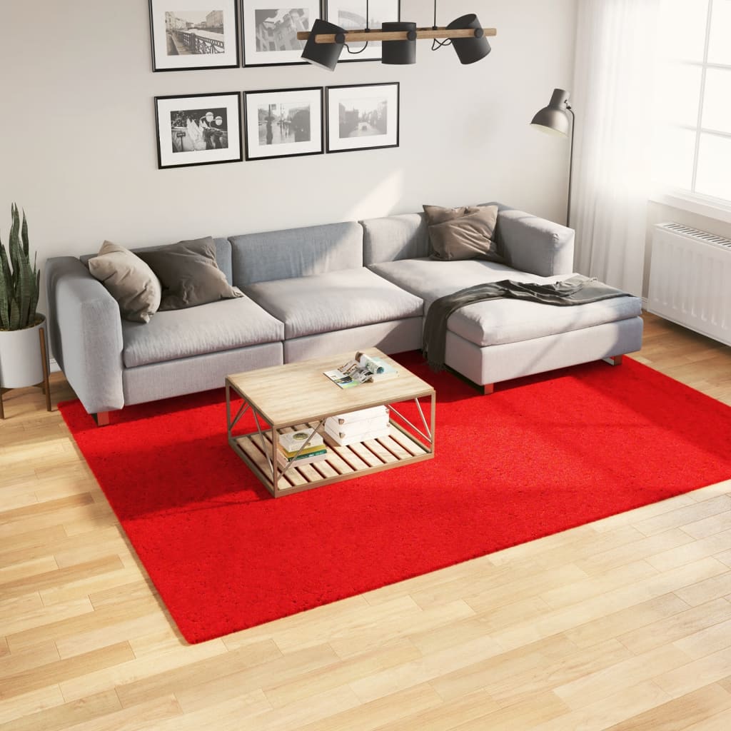 Vloerkleed HUARTE laagpolig zacht wasbaar 200x280 cm rood is nu te koop bij PeponiXL, paradijselijk wonen!