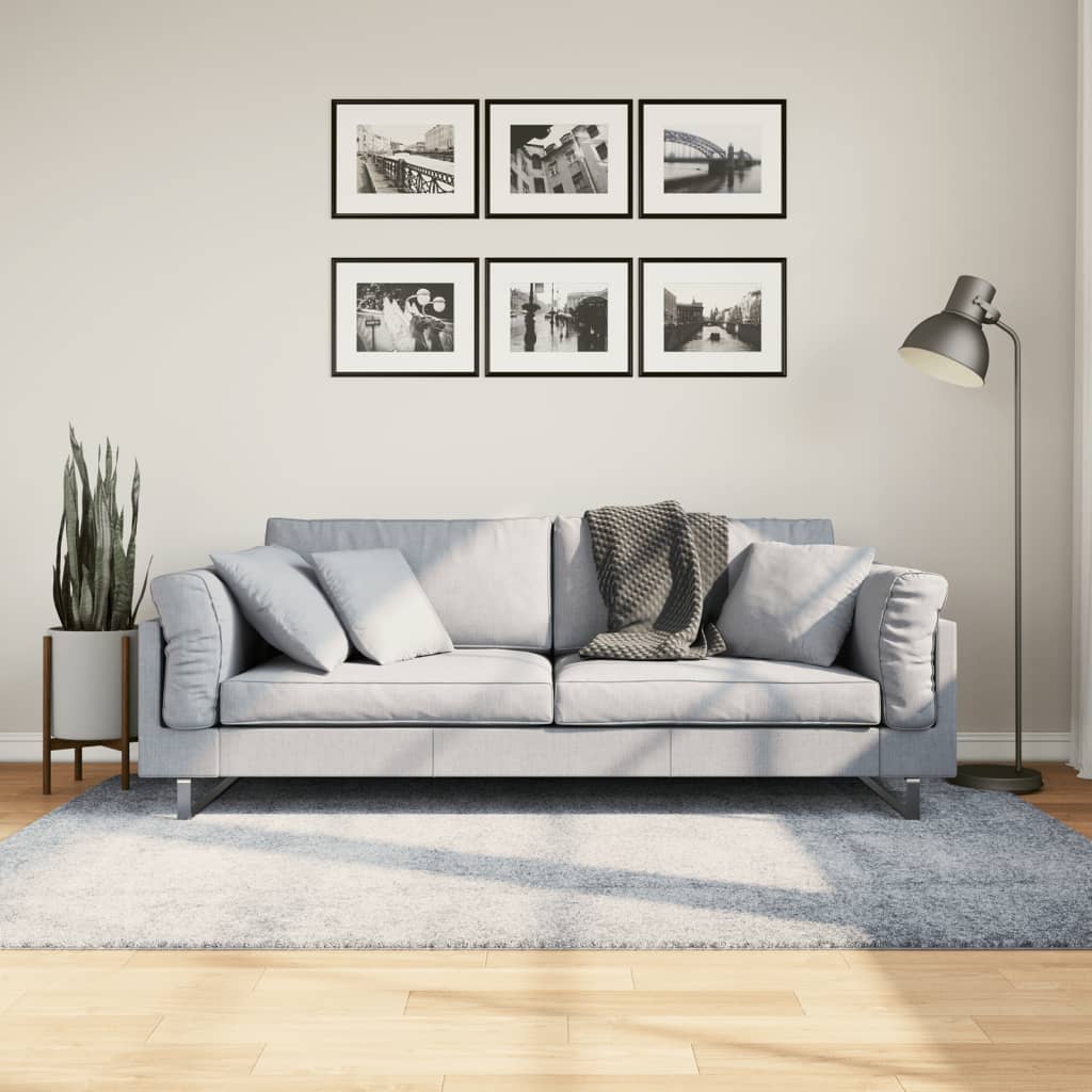 Vloerkleed PAMPLONA shaggy hoogpolig modern 140x200 cm blauw is nu te koop bij PeponiXL, paradijselijk wonen!