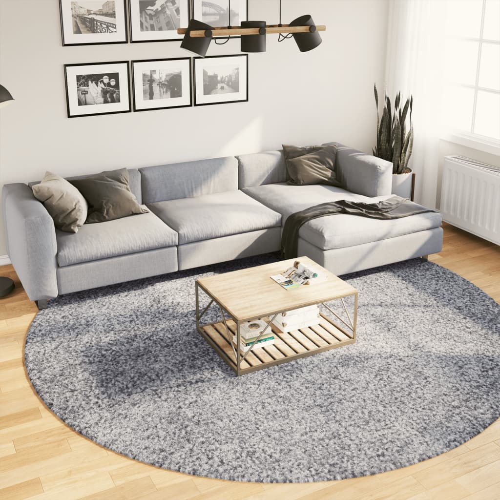 Vloerkleed PAMPLONA shaggy hoogpolig modern Ø 280 cm blauw is nu te koop bij PeponiXL, paradijselijk wonen!
