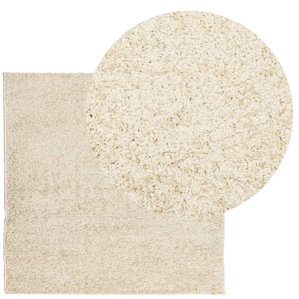 Vloerkleed PAMPLONA shaggy hoogpolig modern 160x160 cm goud is nu te koop bij PeponiXL, paradijselijk wonen!