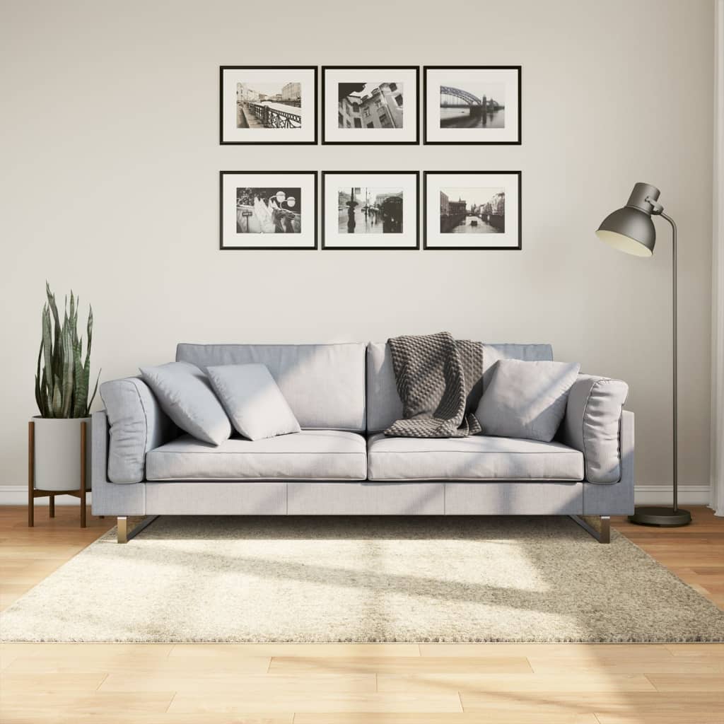 Vloerkleed PAMPLONA shaggy hoogpolig modern 160x160 cm goud is nu te koop bij PeponiXL, paradijselijk wonen!