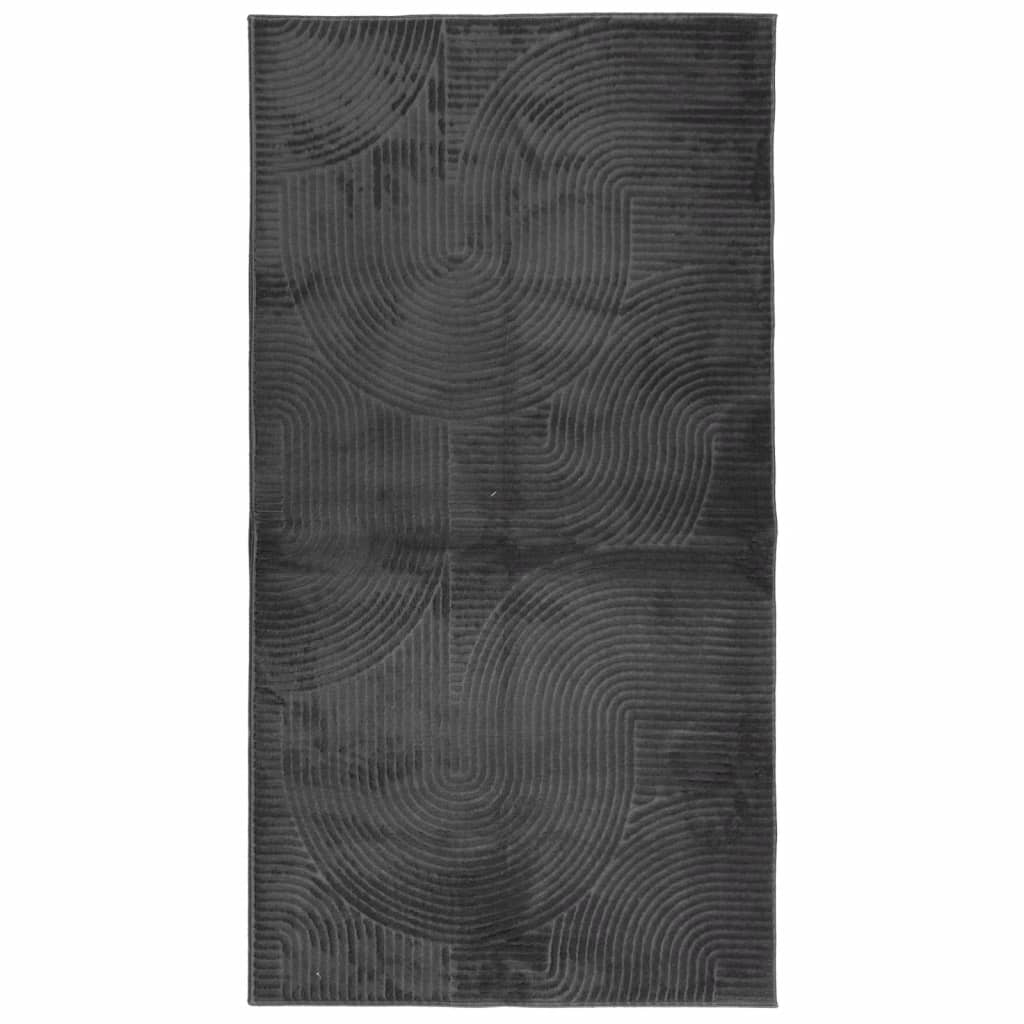 Vloerkleed IZA laagpolig Scandinavisch 80x150 cm antraciet is nu te koop bij PeponiXL, paradijselijk wonen!