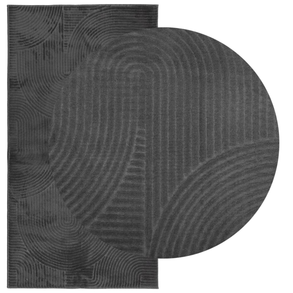 Vloerkleed IZA laagpolig Scandinavisch 80x150 cm antraciet is nu te koop bij PeponiXL, paradijselijk wonen!
