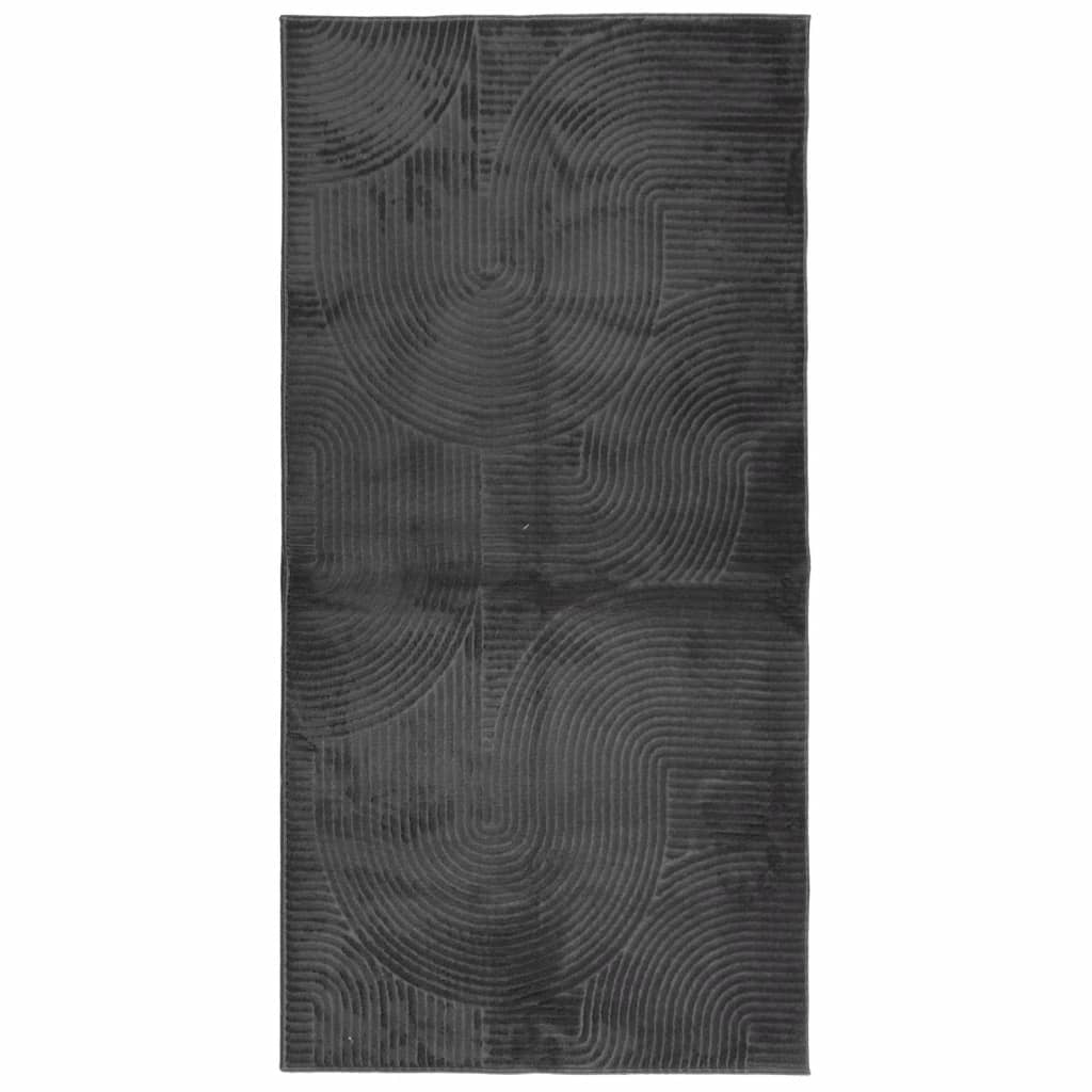 Vloerkleed IZA laagpolig Scandinavisch 100x200 cm antraciet is nu te koop bij PeponiXL, paradijselijk wonen!