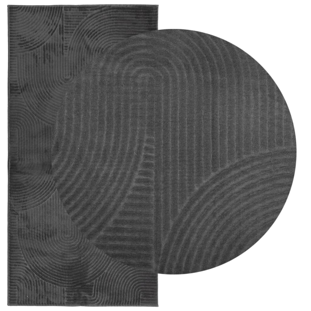 Vloerkleed IZA laagpolig Scandinavisch 100x200 cm antraciet is nu te koop bij PeponiXL, paradijselijk wonen!