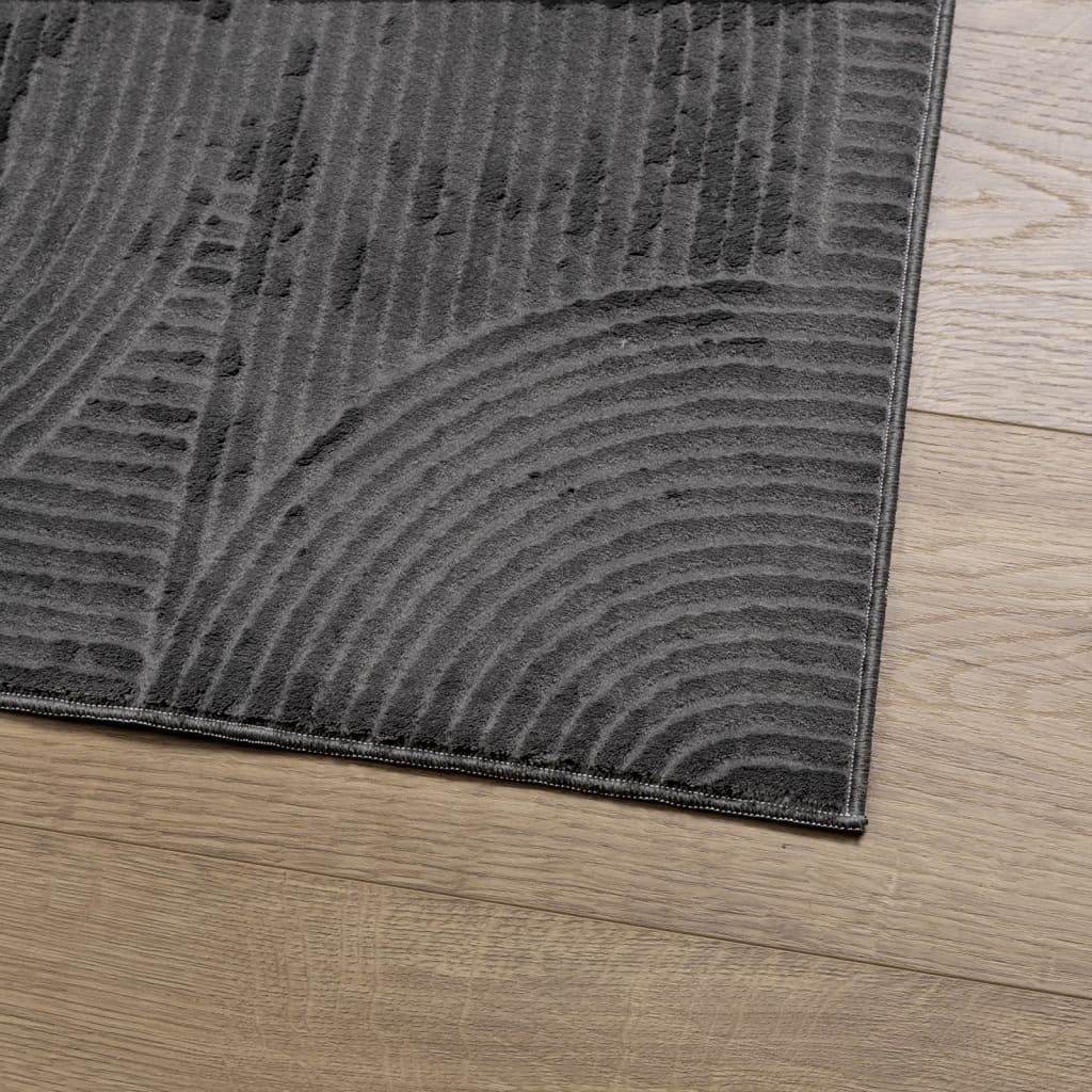 Vloerkleed IZA laagpolig Scandinavisch 100x200 cm antraciet is nu te koop bij PeponiXL, paradijselijk wonen!