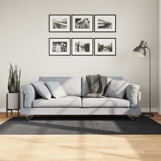 Vloerkleed IZA laagpolig Scandinavisch 100x200 cm antraciet is nu te koop bij PeponiXL, paradijselijk wonen!
