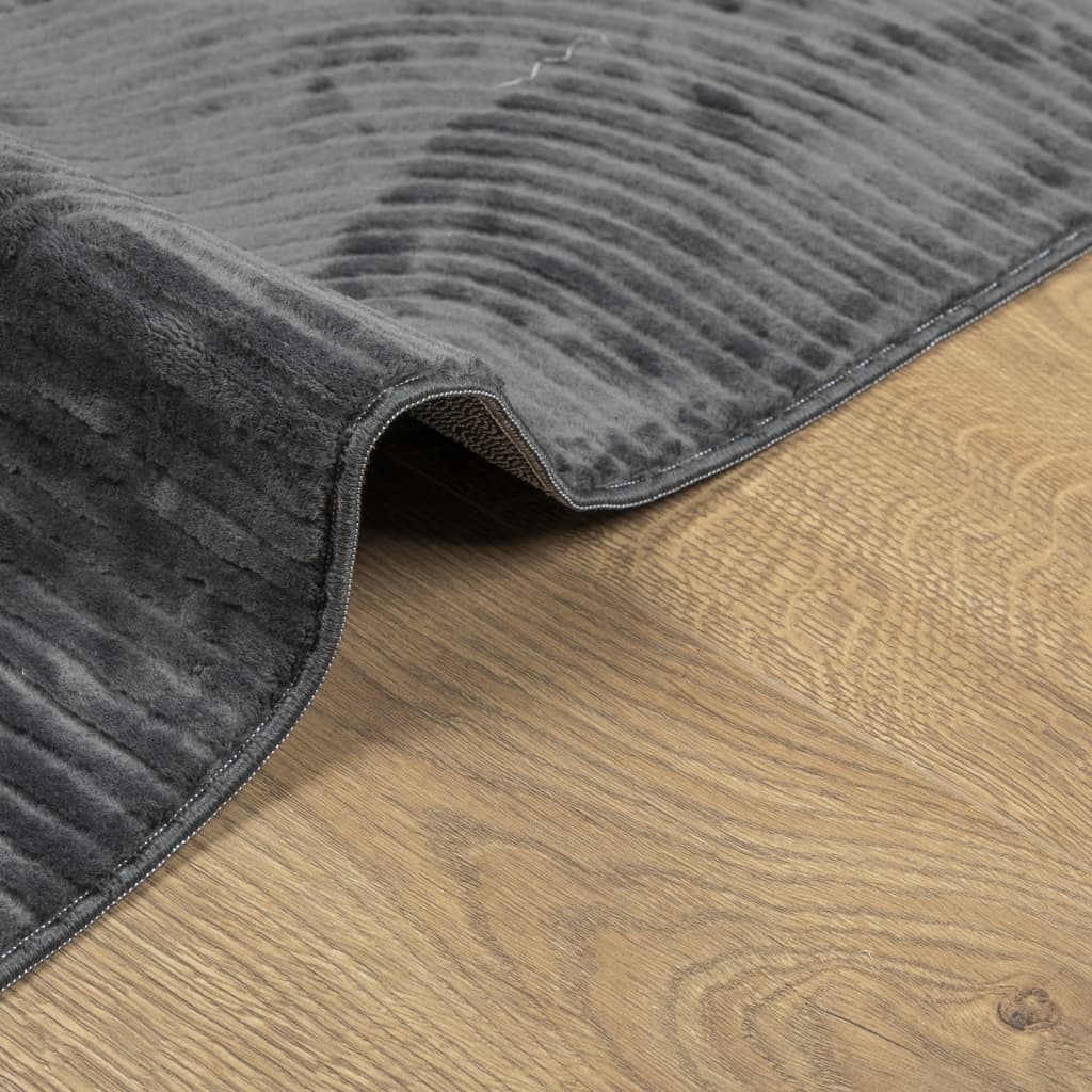 Vloerkleed IZA laagpolig Scandinavisch 160x230 cm antraciet is nu te koop bij PeponiXL, paradijselijk wonen!