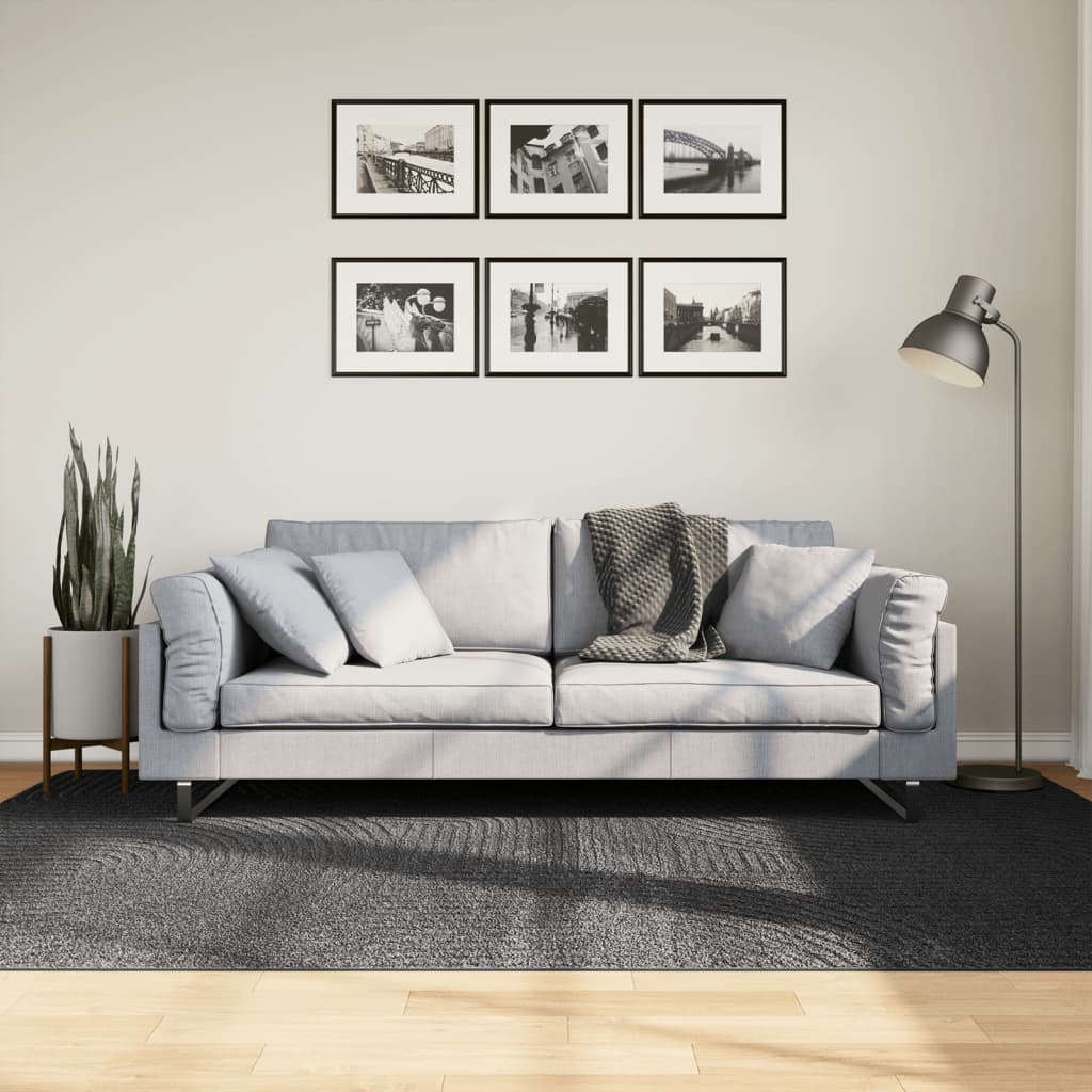 Vloerkleed IZA laagpolig Scandinavisch 160x230 cm antraciet is nu te koop bij PeponiXL, paradijselijk wonen!