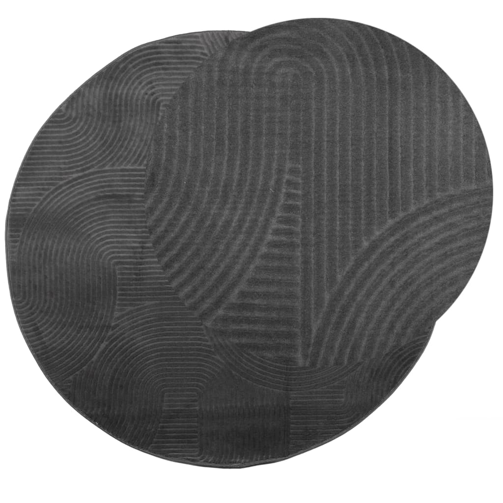 Vloerkleed IZA laagpolig Scandinavisch Ø 80 cm antraciet is nu te koop bij PeponiXL, paradijselijk wonen!
