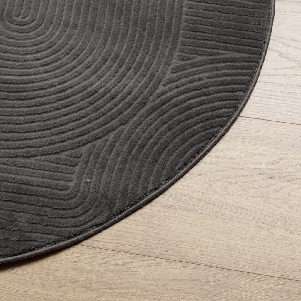 Vloerkleed IZA laagpolig Scandinavisch Ø 200 cm antraciet is nu te koop bij PeponiXL, paradijselijk wonen!