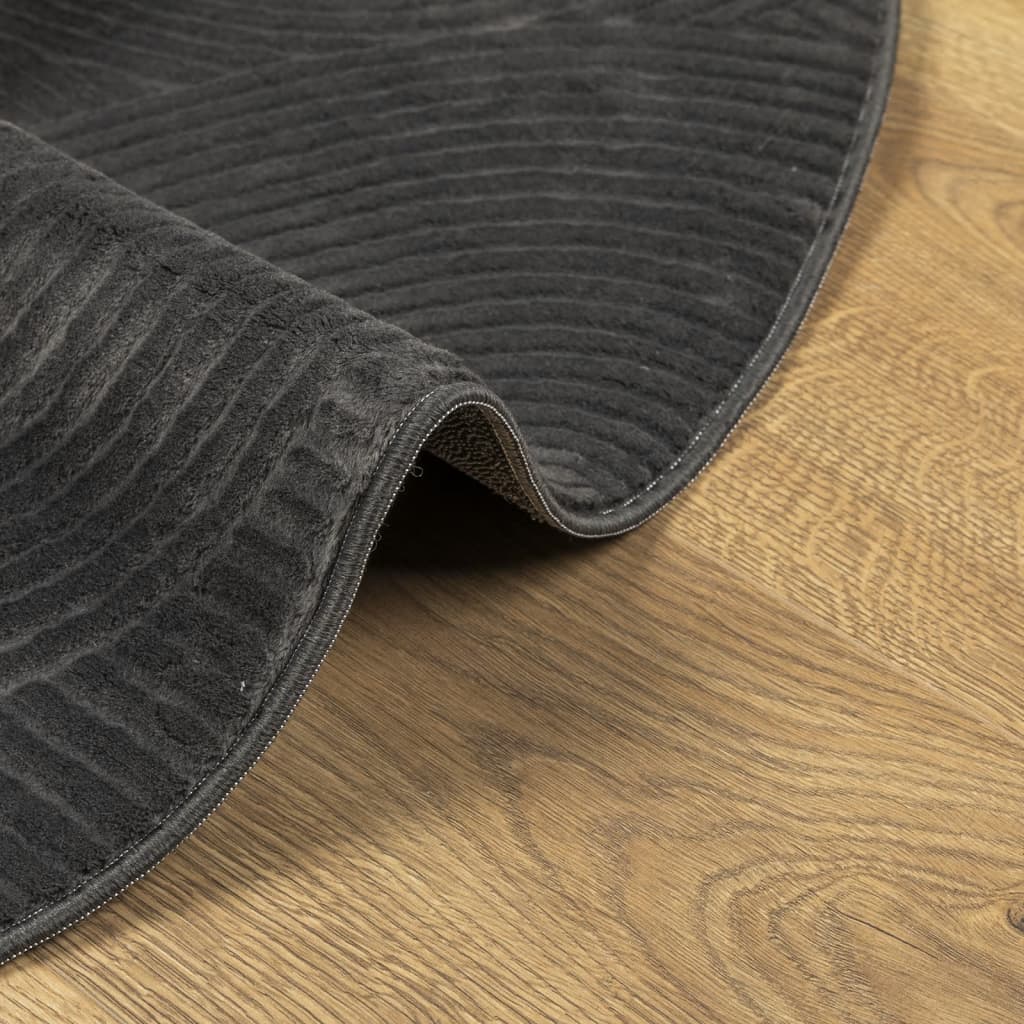 Vloerkleed IZA laagpolig Scandinavisch Ø 200 cm antraciet is nu te koop bij PeponiXL, paradijselijk wonen!