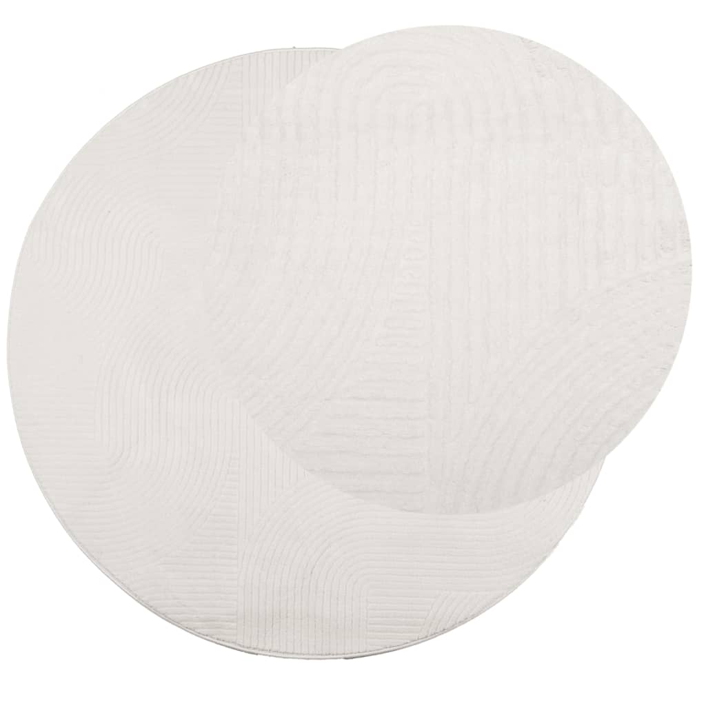 Vloerkleed IZA laagpolig Scandinavisch Ø 80 cm crèmekleurig is nu te koop bij PeponiXL, paradijselijk wonen!