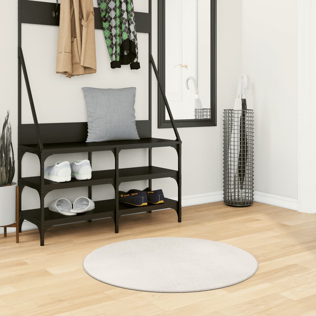 Vloerkleed IZA laagpolig Scandinavisch Ø 80 cm crèmekleurig is nu te koop bij PeponiXL, paradijselijk wonen!