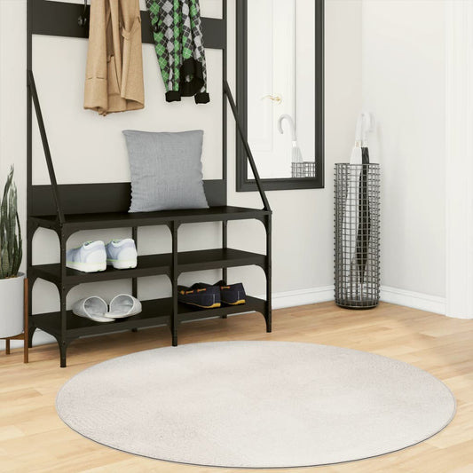 Vloerkleed IZA laagpolig Scandinavisch Ø 120 cm crèmekleurig is nu te koop bij PeponiXL, paradijselijk wonen!