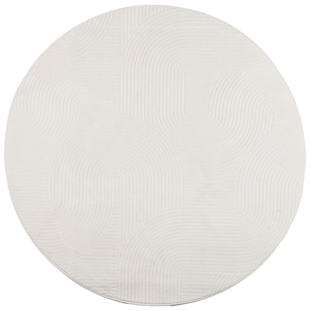 Vloerkleed IZA laagpolig Scandinavisch Ø 200 cm crèmekleurig is nu te koop bij PeponiXL, paradijselijk wonen!