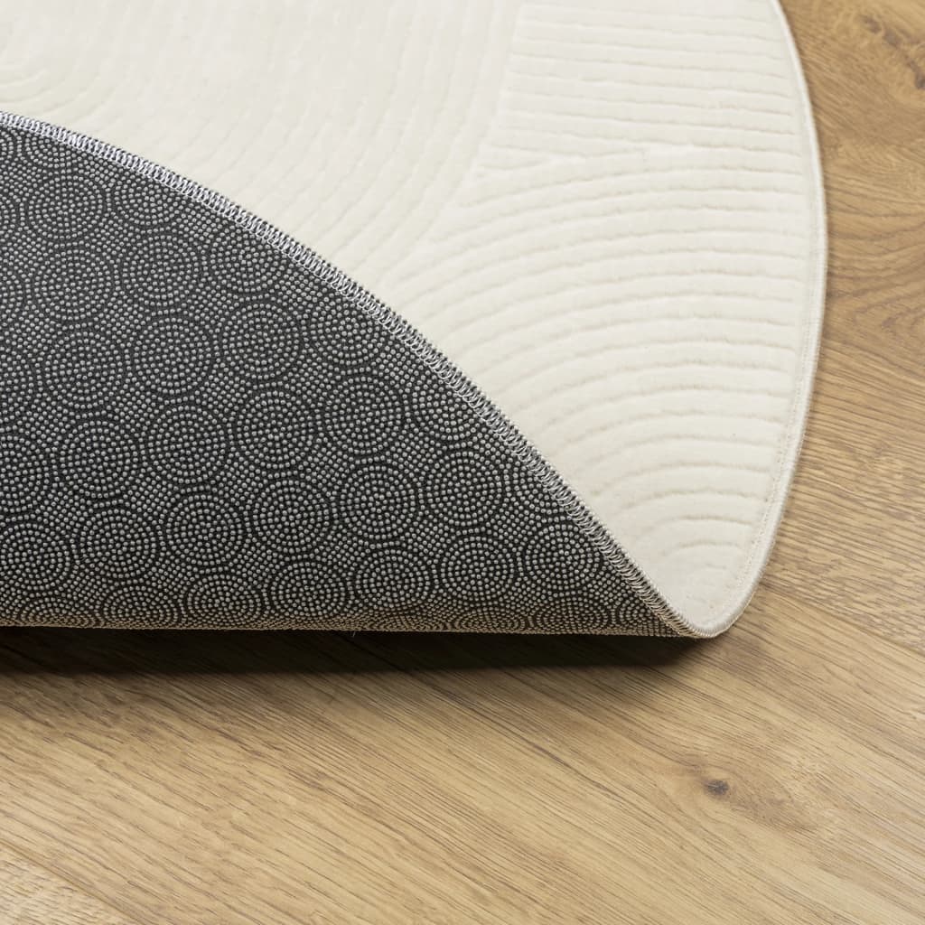 Vloerkleed IZA laagpolig Scandinavisch Ø 200 cm crèmekleurig is nu te koop bij PeponiXL, paradijselijk wonen!