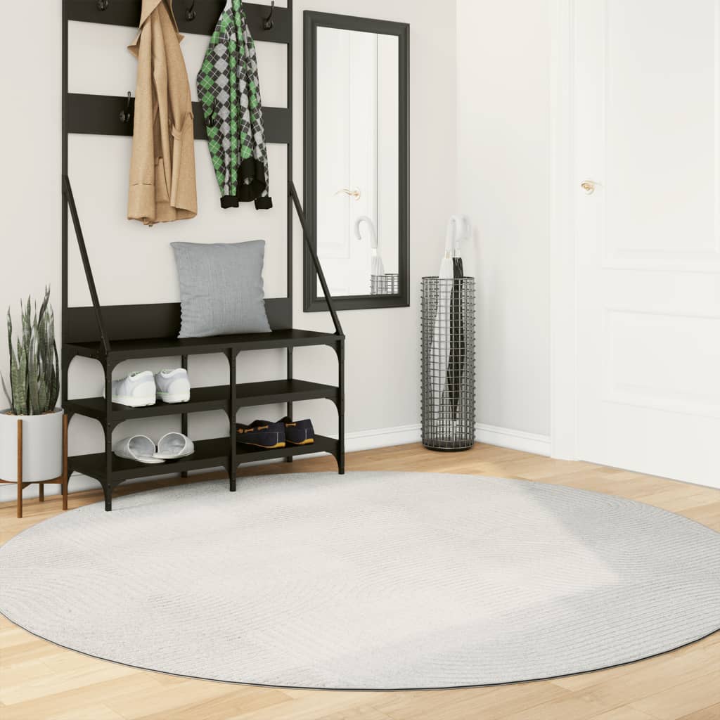 Vloerkleed IZA laagpolig Scandinavisch Ø 200 cm crèmekleurig is nu te koop bij PeponiXL, paradijselijk wonen!